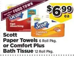 Food Town Scott Paper Towels or Comfort Plus Bath Tissue offer