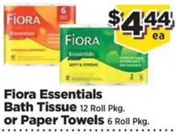 Food Town Fiора Essentials Bath Tissue or Paper Towels offer