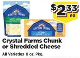 Food Town Crystal Farms Chunk or Shredded Cheese offer