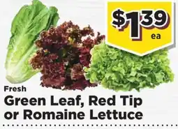 Food Town Fresh Green Leaf, Red Tip or Romaine Lettuce offer