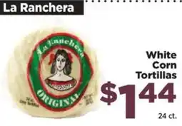 Food Town La Ranchera white corn tortillas offer