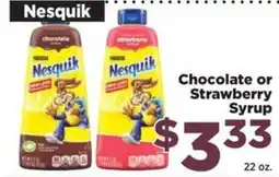 Food Town Nesquik chocolate or strawberry syrup offer