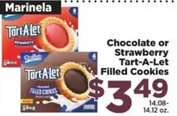 Food Town Marinela chocolate or strawberry tart-a-let filled cookies offer
