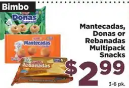 Food Town Bimbo Mantecadas, Donas or Rebanadas Multipack Snacks offer