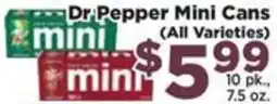 Food Town Dr Pepper Mini Cans offer