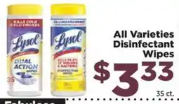 Food Town Lysol disinfectant wipes offer