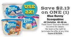 Food Town Blue Bunny Scoopables offer