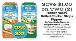 Food Town Hidden Valley Ranch Grilled Chicken Strips Dippers offer