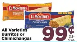 Food Town El Monterey burritos or chimichangas offer