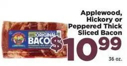 Food Town Original Baco Applewood, Hickory or Peppered Thick Sliced Bacon offer