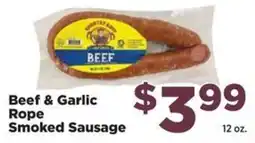 Food Town Country Boy Beef & Garlic Rope Smoked Sausage offer