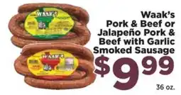 Food Town Waak's Pork & Beef or Jalapeño Pork & Beef with Garlic Smoked Sausage offer