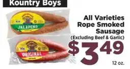 Food Town Kountry Boys Rope Smoked Sausage offer
