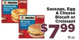 Food Town Jimmy Bean Sausage, Egg & Cheese Biscuit or Croissant offer