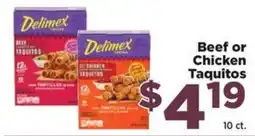 Food Town Delimex beef or chicken taquitos offer