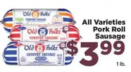 Food Town Old Folks pork roll sausage offer