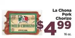 Food Town La Chona pork chorizo offer