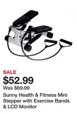 Dick's Sporting Goods Sunny Health & Fitness Mini Stepper with Exercise Bands & LCD Monitor offer
