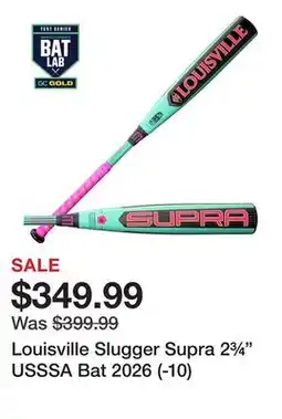 Dick's Sporting Goods Louisville Slugger Supra 2¾ USSSA Bat 2026 (-10) offer