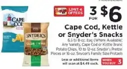 ShopRite Cape Cod, Kettle or Snyder's Snacks offer