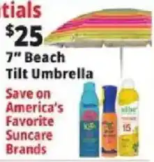 Ocean State Job Lot 7" Beach Tilt Umbrella offer