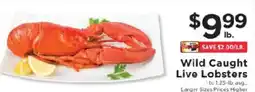 ShopRite Wild Caught Live Lobsters offer