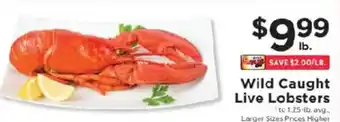 ShopRite Wild Caught Live Lobsters offer