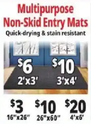 Ocean State Job Lot Multipurpose Non-Skid Entry Mats offer