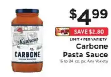 ShopRite Marinara Carbonne Pasta Sauce offer