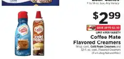ShopRite Coffee mate coffee flavored creamers offer