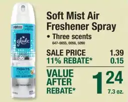 Menards Glade soft mist air freshener spray offer