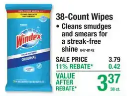 Menards Windex 38-Count Wipes offer
