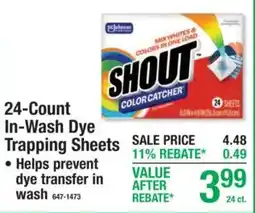 Menards Shout color catcher in-wash dye trapping sheets offer