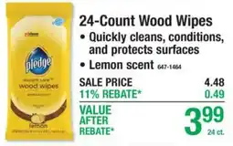 Menards Pledge expert care wood wipes offer