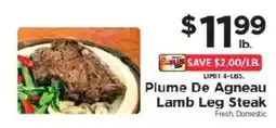 ShopRite Plume De Agneau Lamb Leg Steak offer