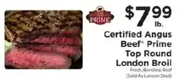 ShopRite Certified Angus Beef Prime Top Round London Broil offer