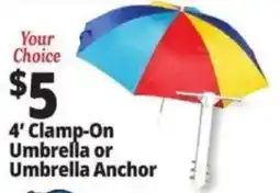Ocean State Job Lot Your Choice 4' Clamp-On Umbrella or Umbrella Anchor offer