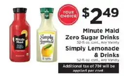 ShopRite Minute Maid Zero Sugar Drinks offer