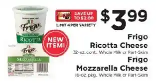 ShopRite Frigo ricotta cheese offer