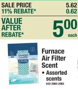 Menards Yankee Candle furnace air filter scent offer