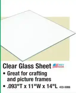 Menards Clear Glass Sheet offer