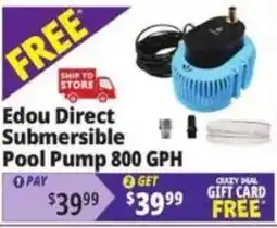 Ocean State Job Lot Edou Direct Submersible Pool Pump 800 GPH offer