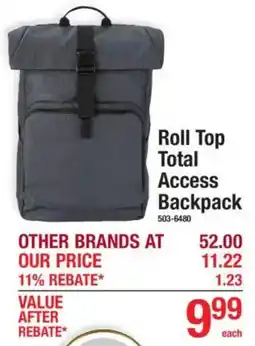 Menards Roll Top Total Access Backpack offer