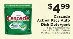 ShopRite Cascade complete action pacs auto dish detergent offer