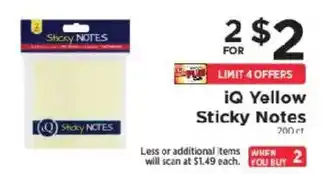 ShopRite iq yellow sticky notes offer