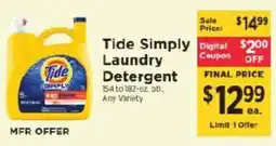 ShopRite Tide Simply Laundry Detergent offer