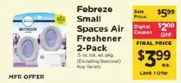 ShopRite Febreze small spaces air freshener offer