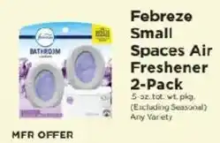 ShopRite Febreze small spaces air freshener offer