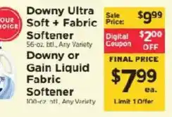 ShopRite Downy Ultra Soft + Fabric Softener offer