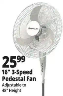 Ocean State Job Lot Pancun 16" 3-Speed Pedestal Fan offer